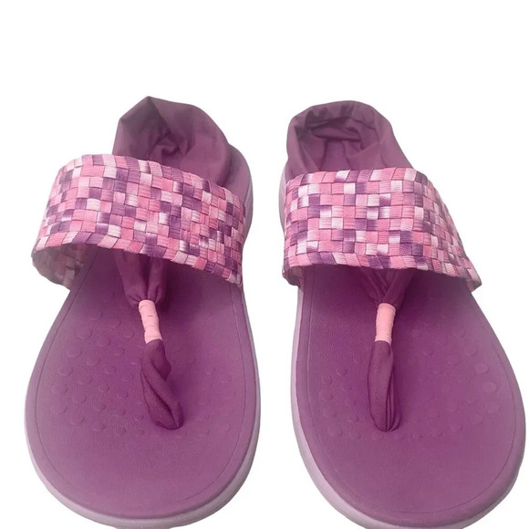 Vionic Women Size 10 Orthaheel Serene Tia Berry Active Sling Thong Sandals Woven - Picture 7 of 12